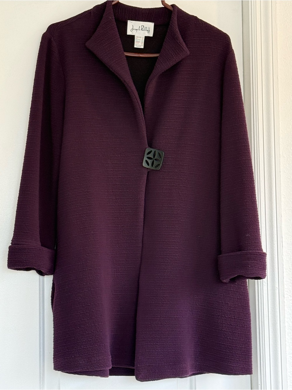 Joseph Ribkoff Plum Textured Single-Button Blazer Jacket